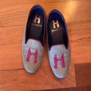 Hadleigh’s fabric loafers with embroidery